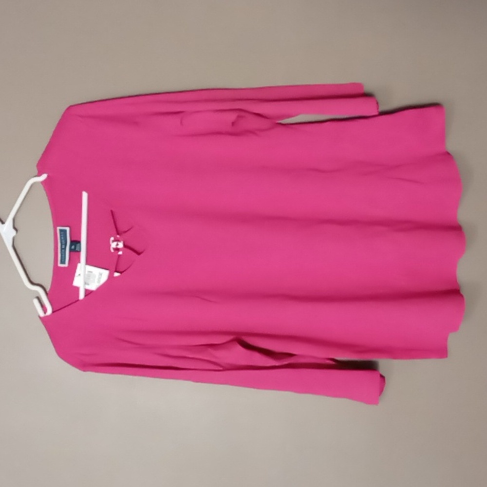 Karen Scott Berry Ice Blouse w Chest Cit Outs and Embellishment XL NWT